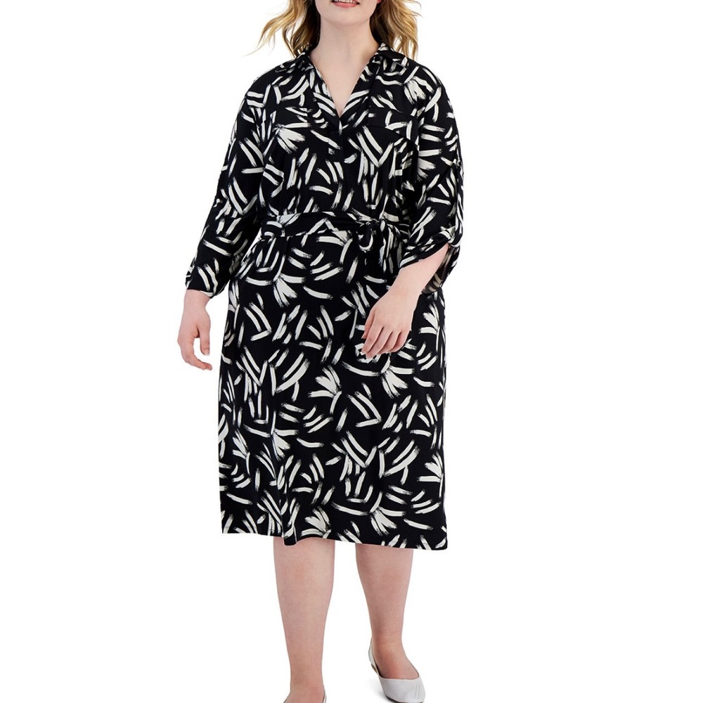 Alfani Black and white shirt dress NWT
